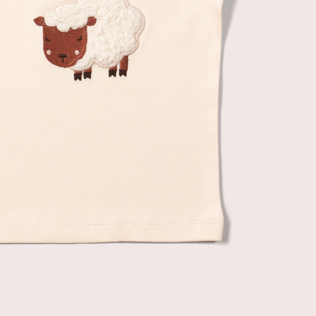 Counting Sheep Applique Short Sleeve T-Shirt