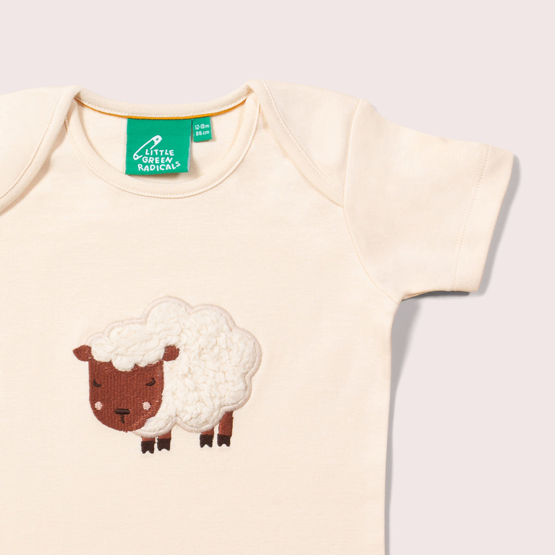 Counting Sheep Applique Short Sleeve T-Shirt