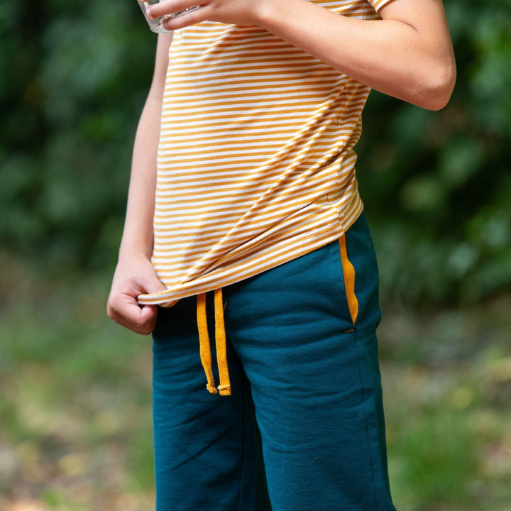 Soft Gold Striped Organic Short Sleeve T-Shirt