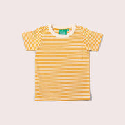 Soft Gold Striped Organic Short Sleeve T-Shirt