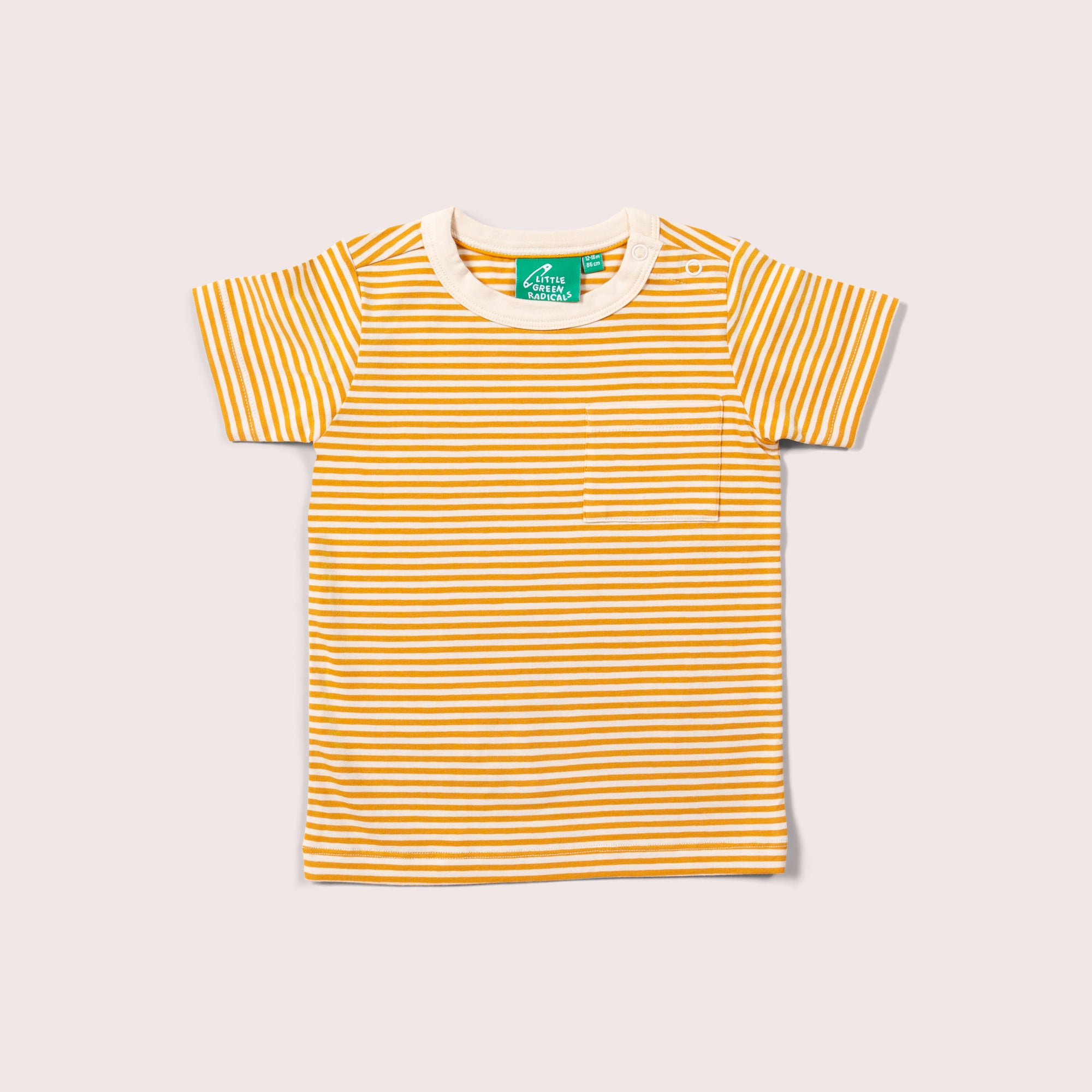 Soft Gold Striped Organic Short Sleeve T-Shirt