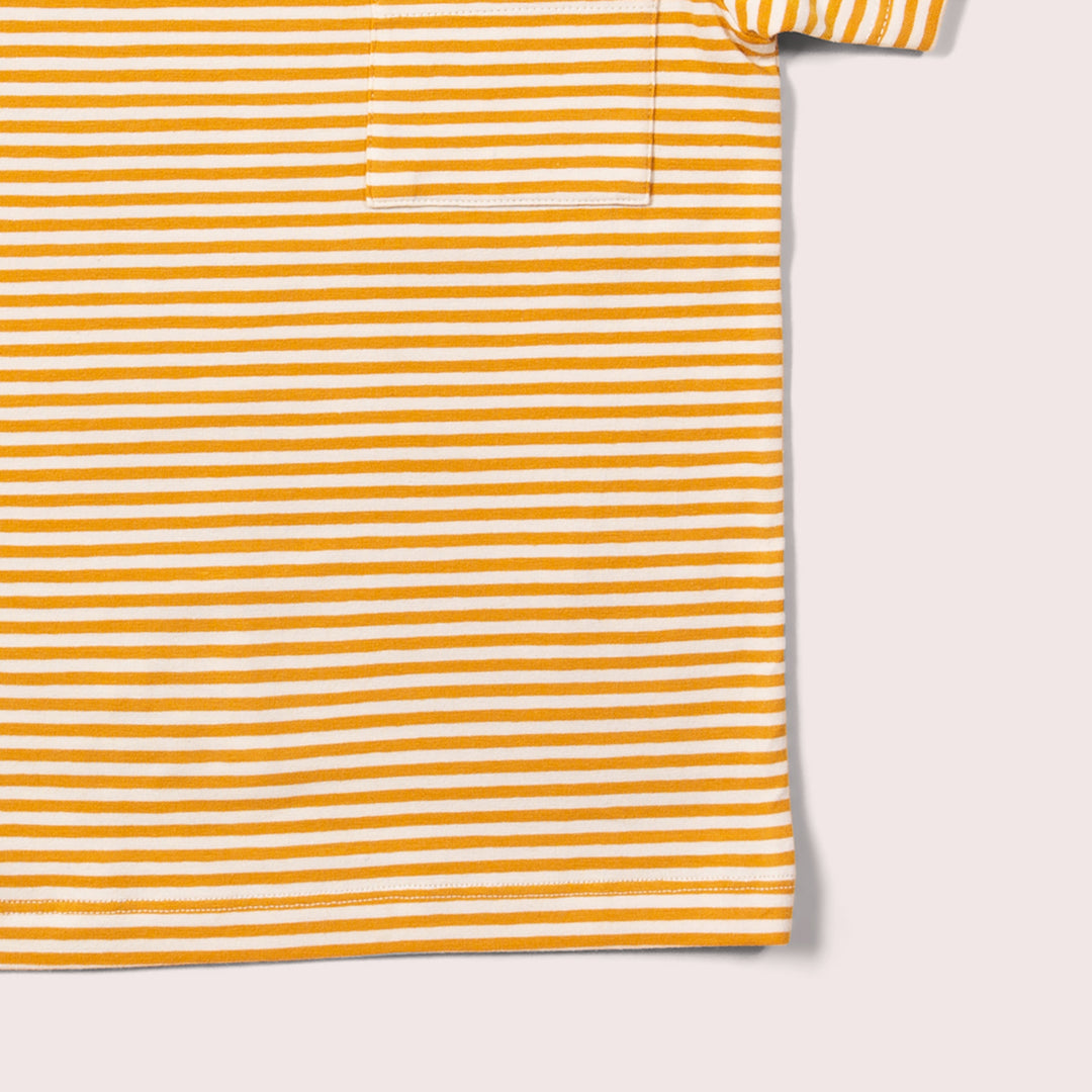 Soft Gold Striped Organic Short Sleeve T-Shirt