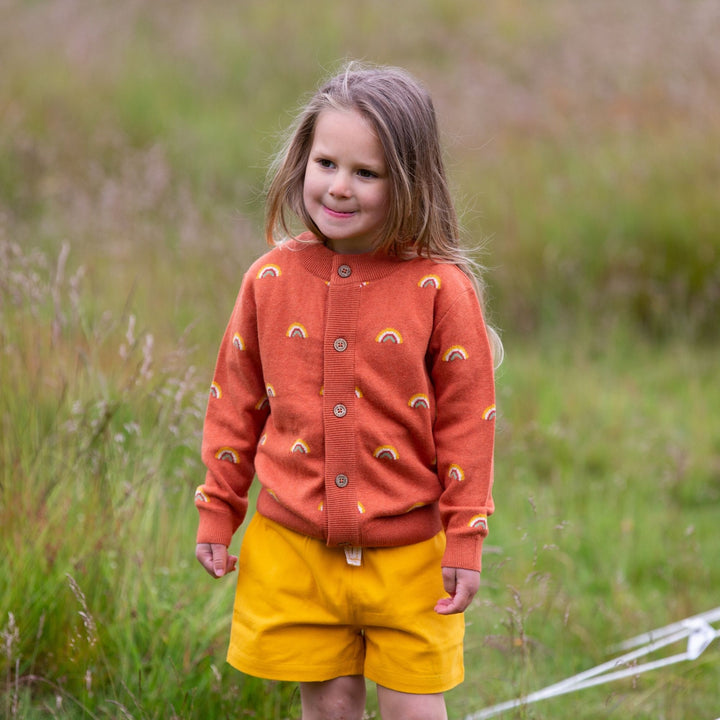 From One To Another Walnut Rainbow Knitted Cardigan