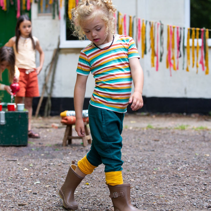 Rainbow Striped Summer Short Sleeve T-Shirt