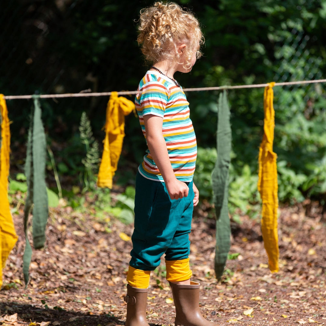 Rainbow Striped Summer Short Sleeve T-Shirt