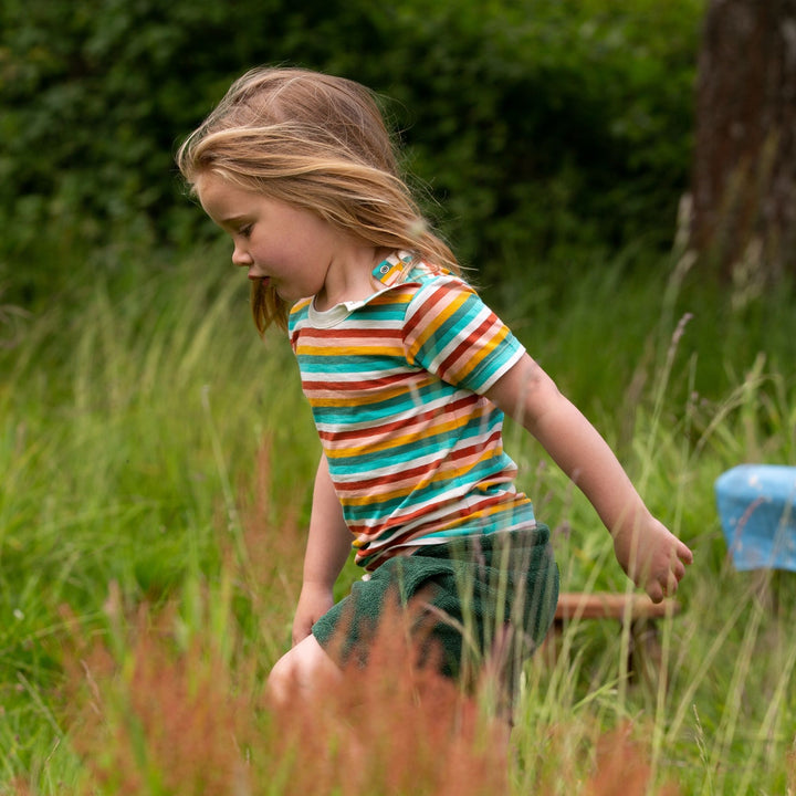 Rainbow Striped Summer Short Sleeve T-Shirt