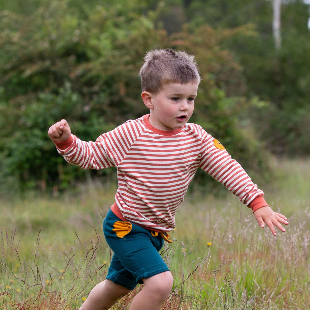 Walnut Striped Marl Raglan Sweatshirt