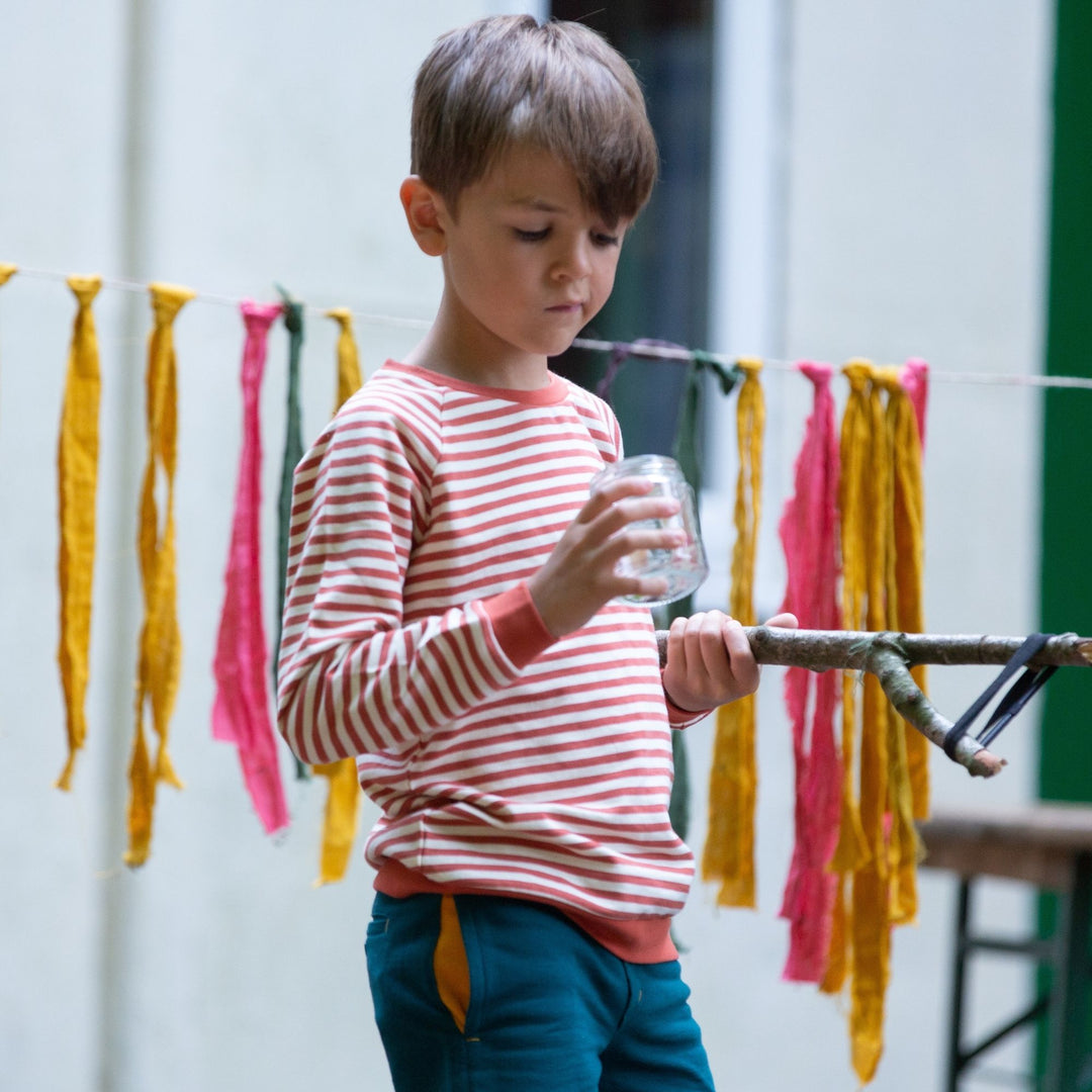 Walnut Striped Marl Raglan Sweatshirt