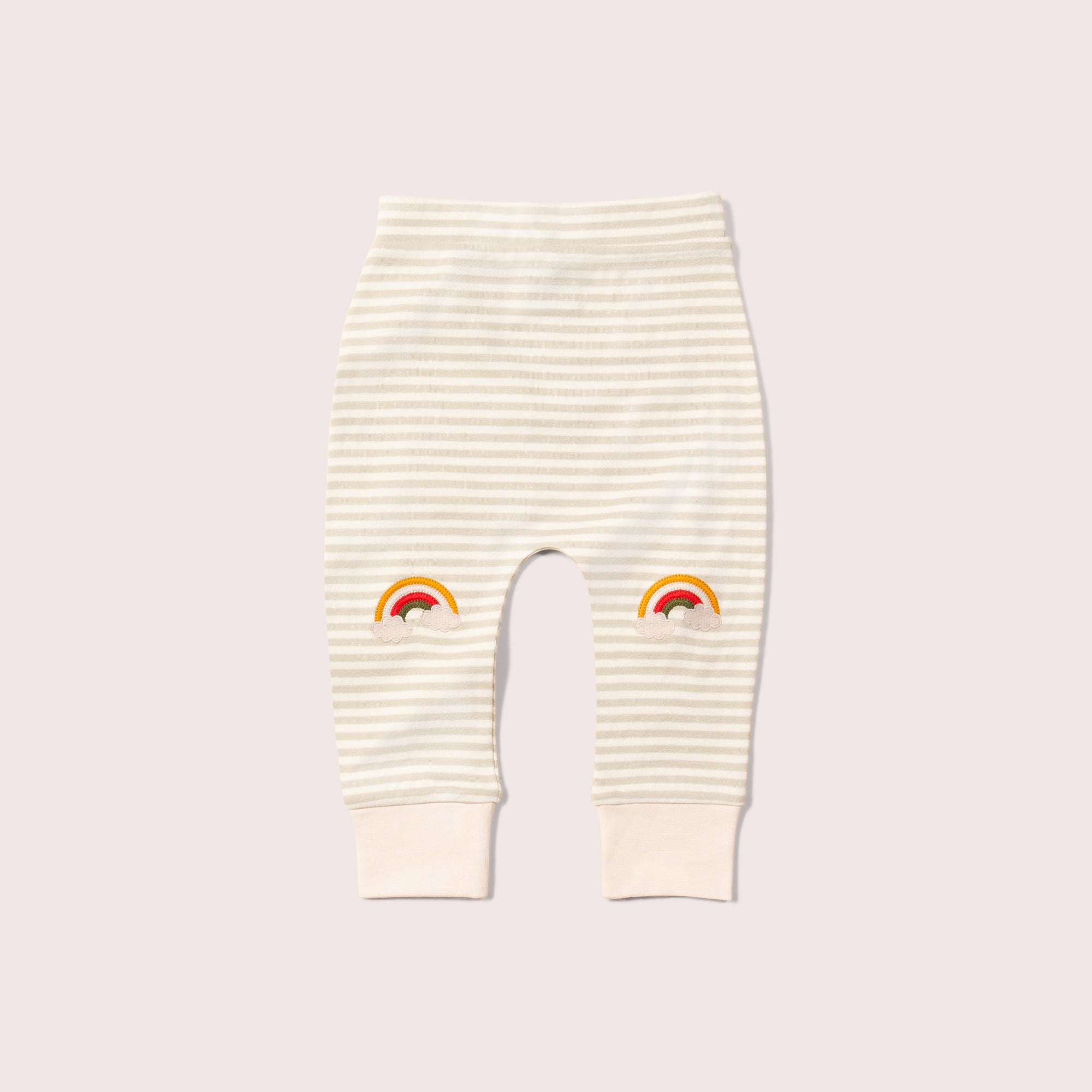 Rainbow Knee Patch Striped Joggers