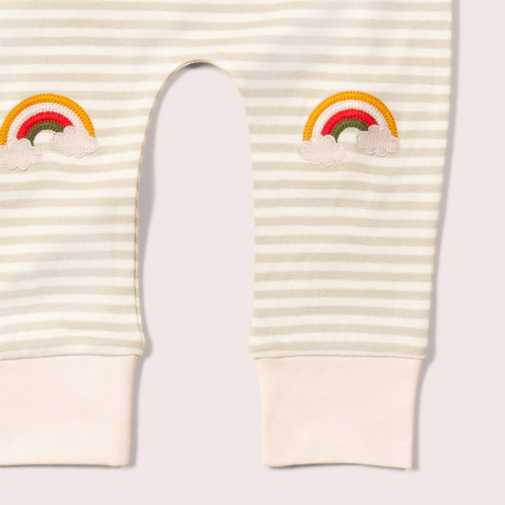 Rainbow Knee Patch Striped Joggers