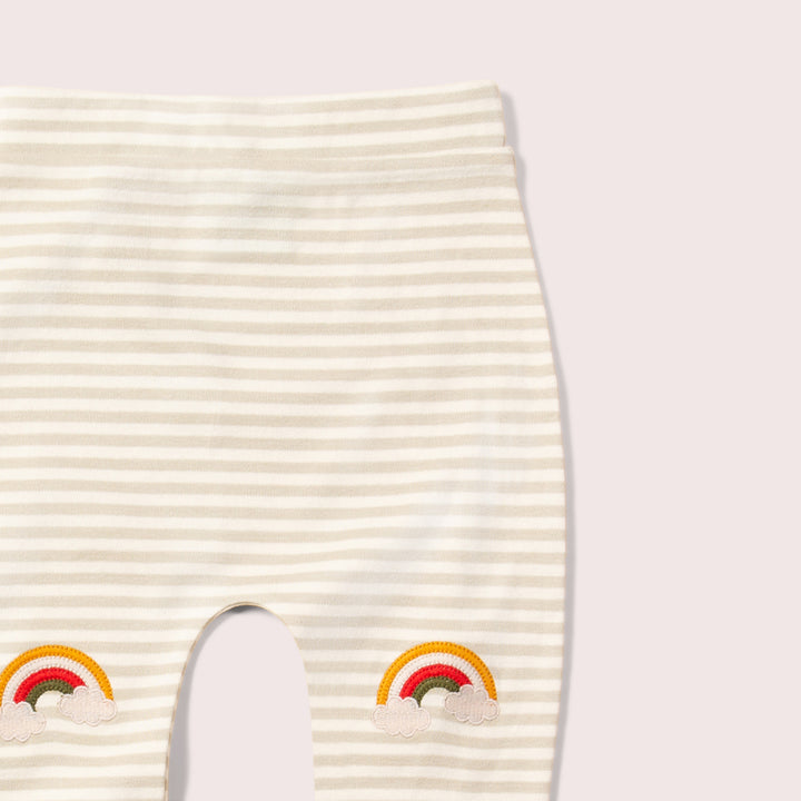 Rainbow Knee Patch Striped Joggers