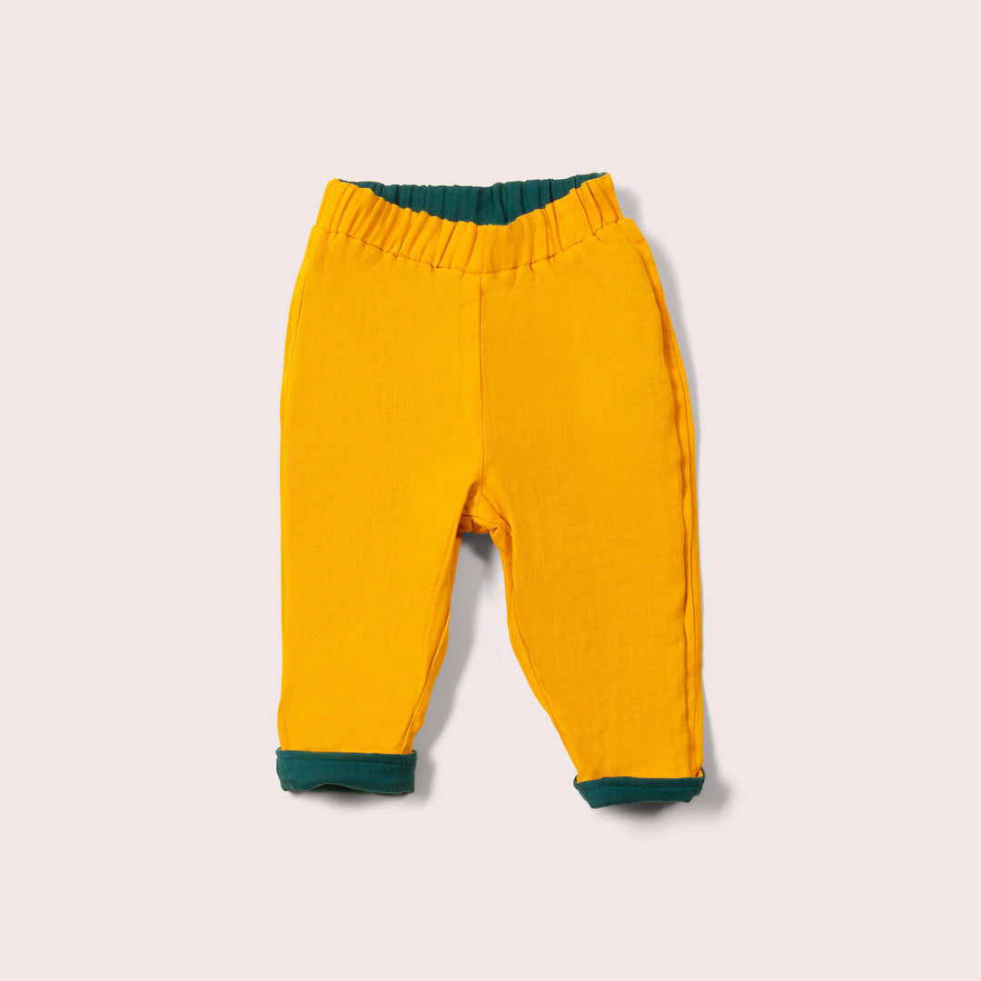 Gold & Green Reversible Pull On Trousers