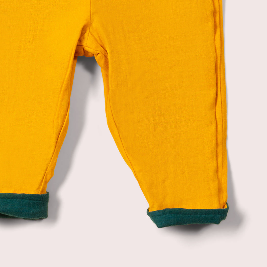 Gold & Green Reversible Pull On Trousers