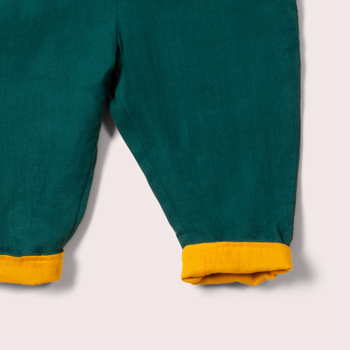 Gold & Green Reversible Pull On Trousers