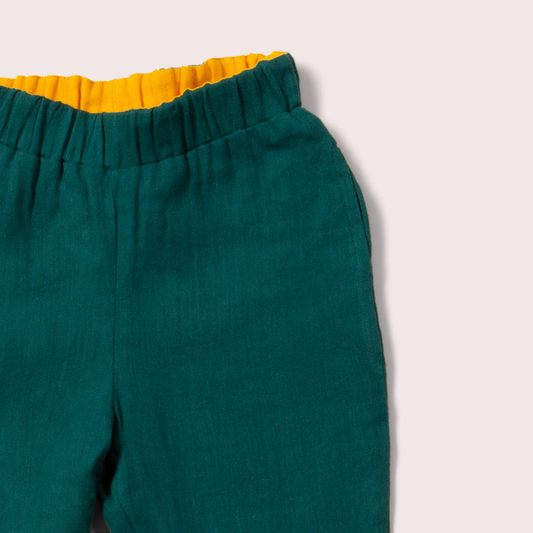 Gold & Green Reversible Pull On Trousers