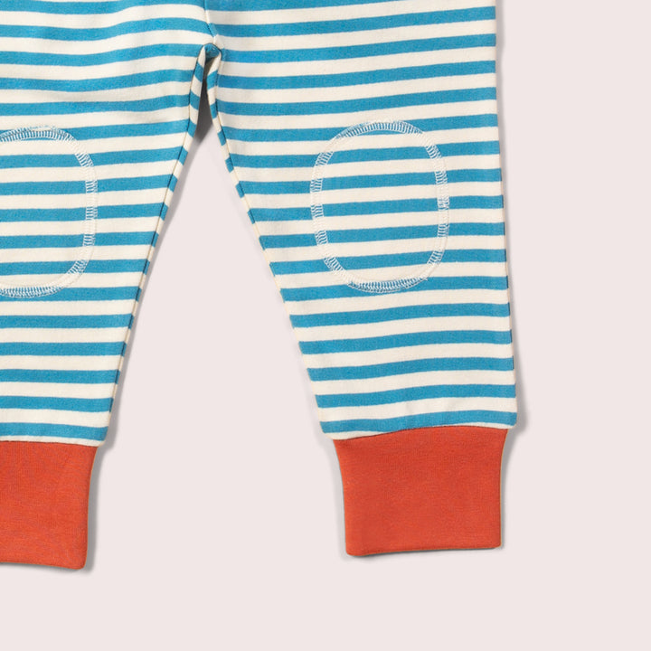 Blue Striped Marl Organic Comfy Joggers