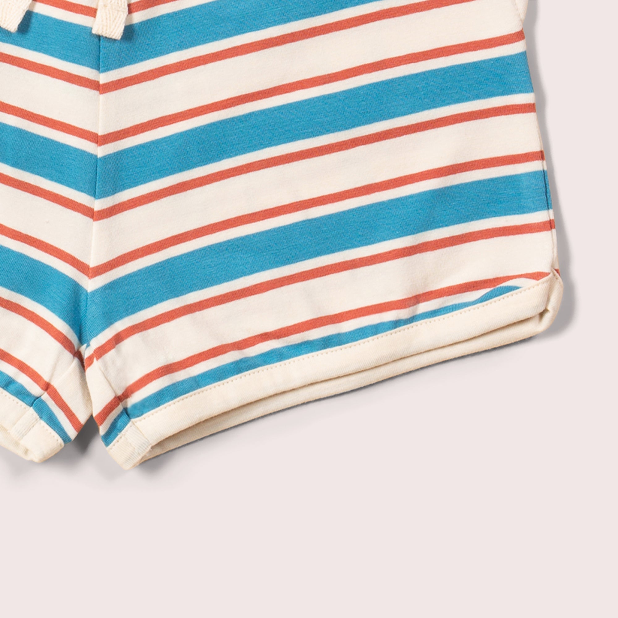 Blue & Walnut Striped Run Around Shorts