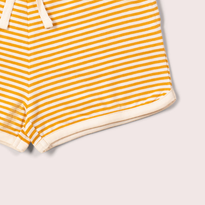 Soft Gold Striped Run Around Shorts