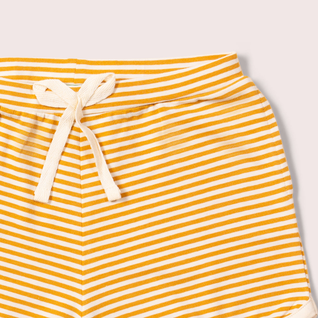 Soft Gold Striped Run Around Shorts