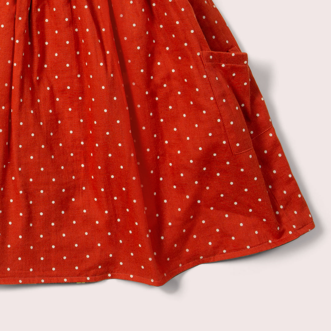 Olive Cherries Reversible Pinny Dress