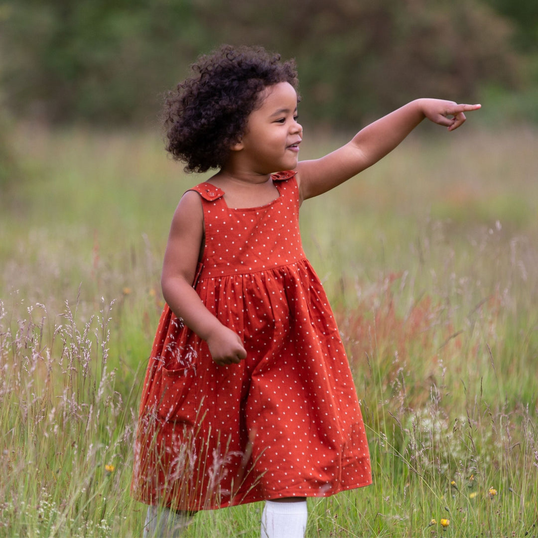 Olive Cherries Reversible Pinny Dress