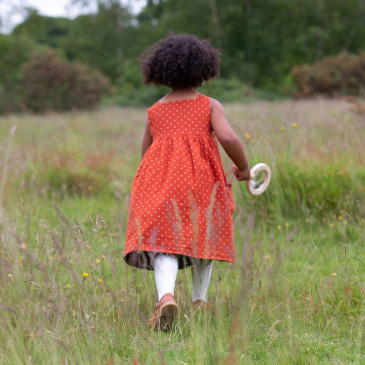 Olive Cherries Reversible Pinny Dress