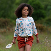 Bluebirds Reversible Collarless Spring Jacket