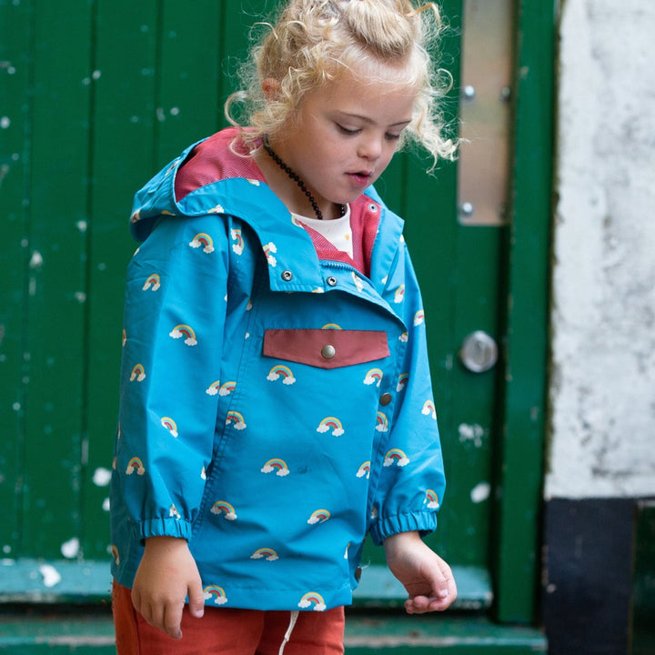 Rainbow Blue Recycled Waterproof Anorak