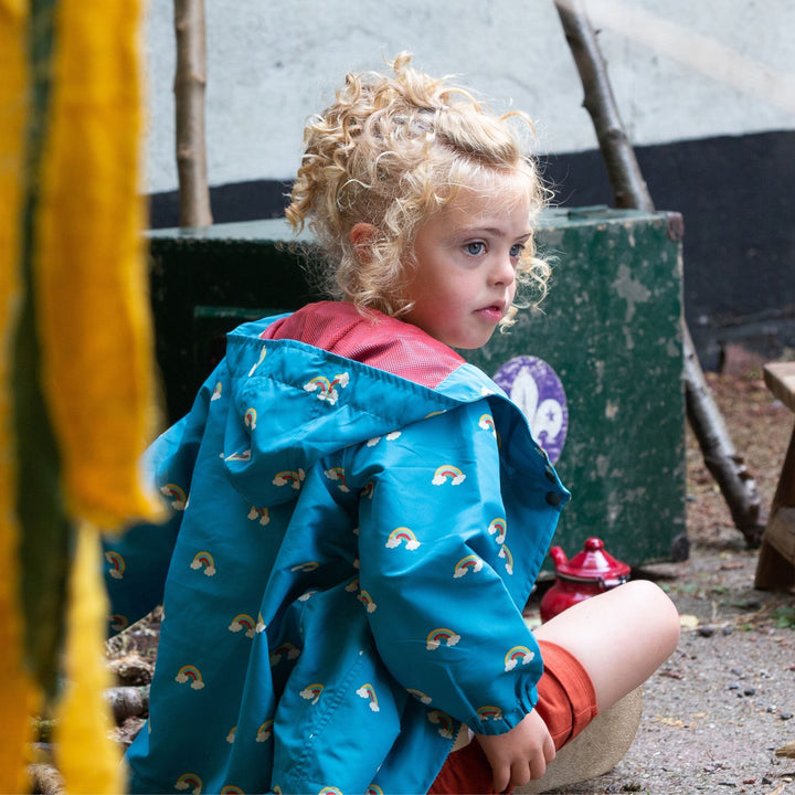 Rainbow Blue Recycled Waterproof Anorak