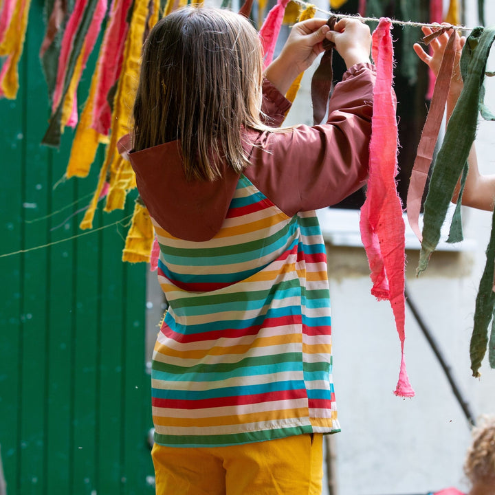 Rainbow Striped Recycled Waterproof Anorak