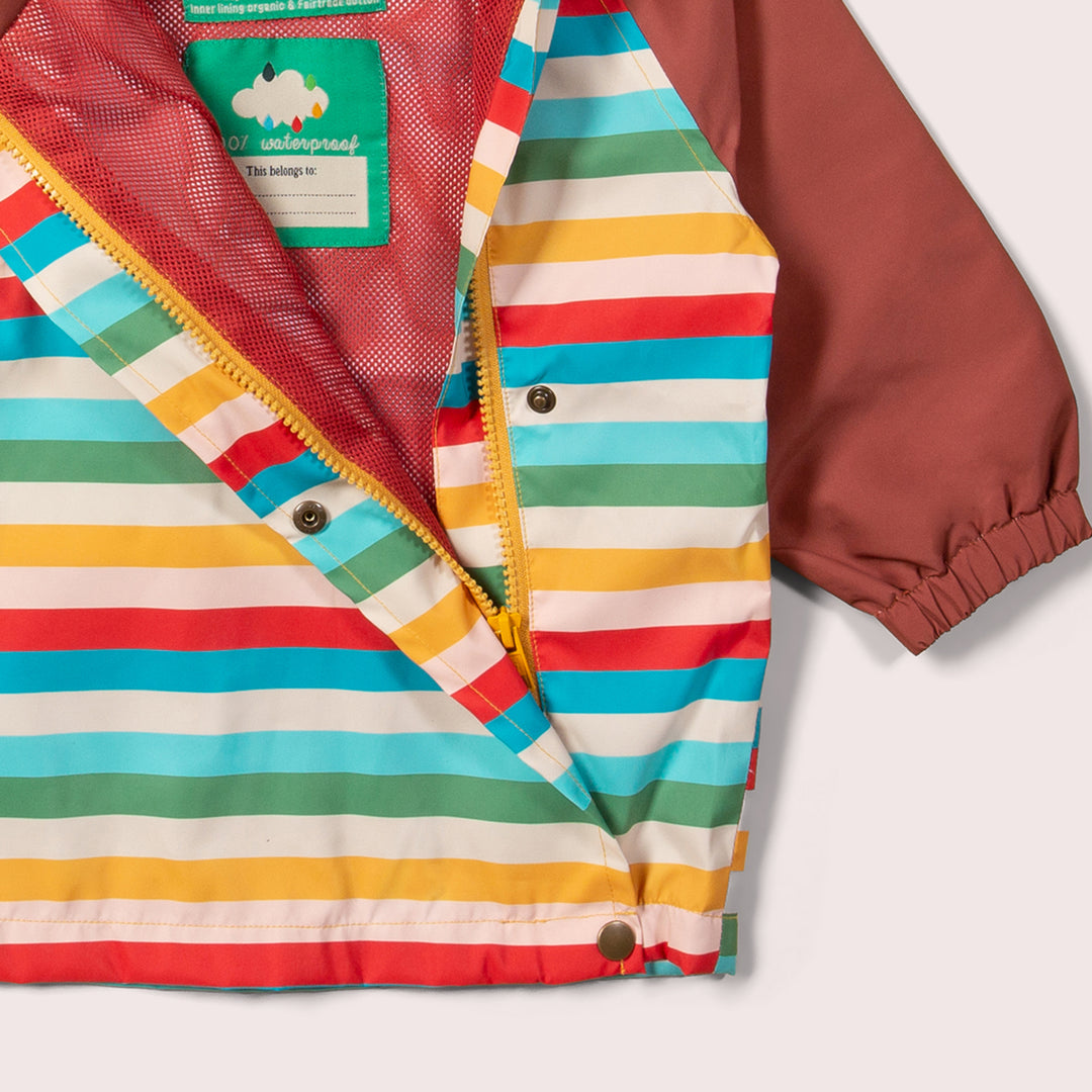 Rainbow Striped Recycled Waterproof Anorak