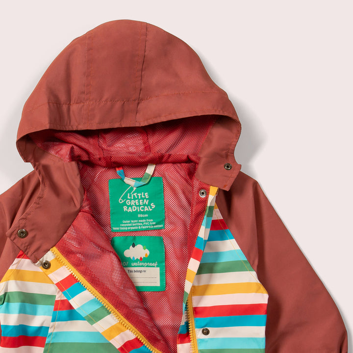 Rainbow Striped Recycled Waterproof Anorak