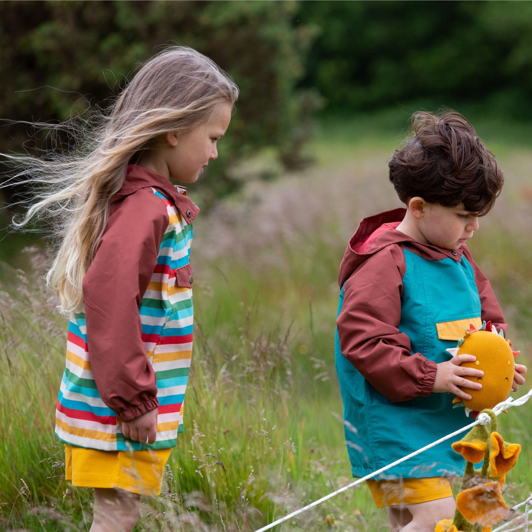 Rainbow Striped Recycled Waterproof Anorak