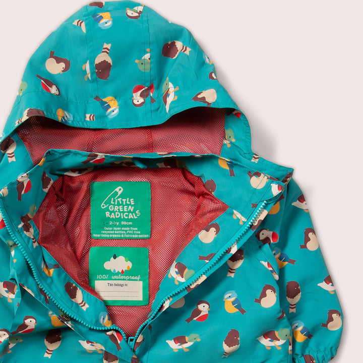 Garden Birds Recycled Waterproof Windbreaker Jacket