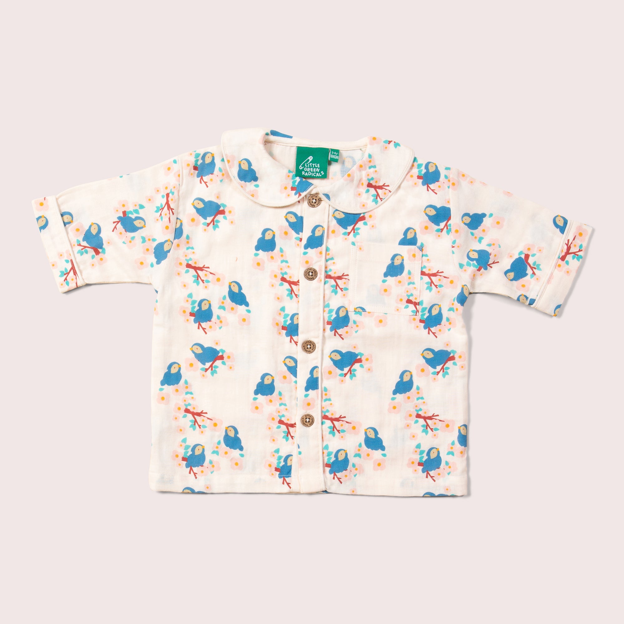 Bluebirds Button Through Pyjama Short Set NOT AVAILABLE for USA/AUS/CAN