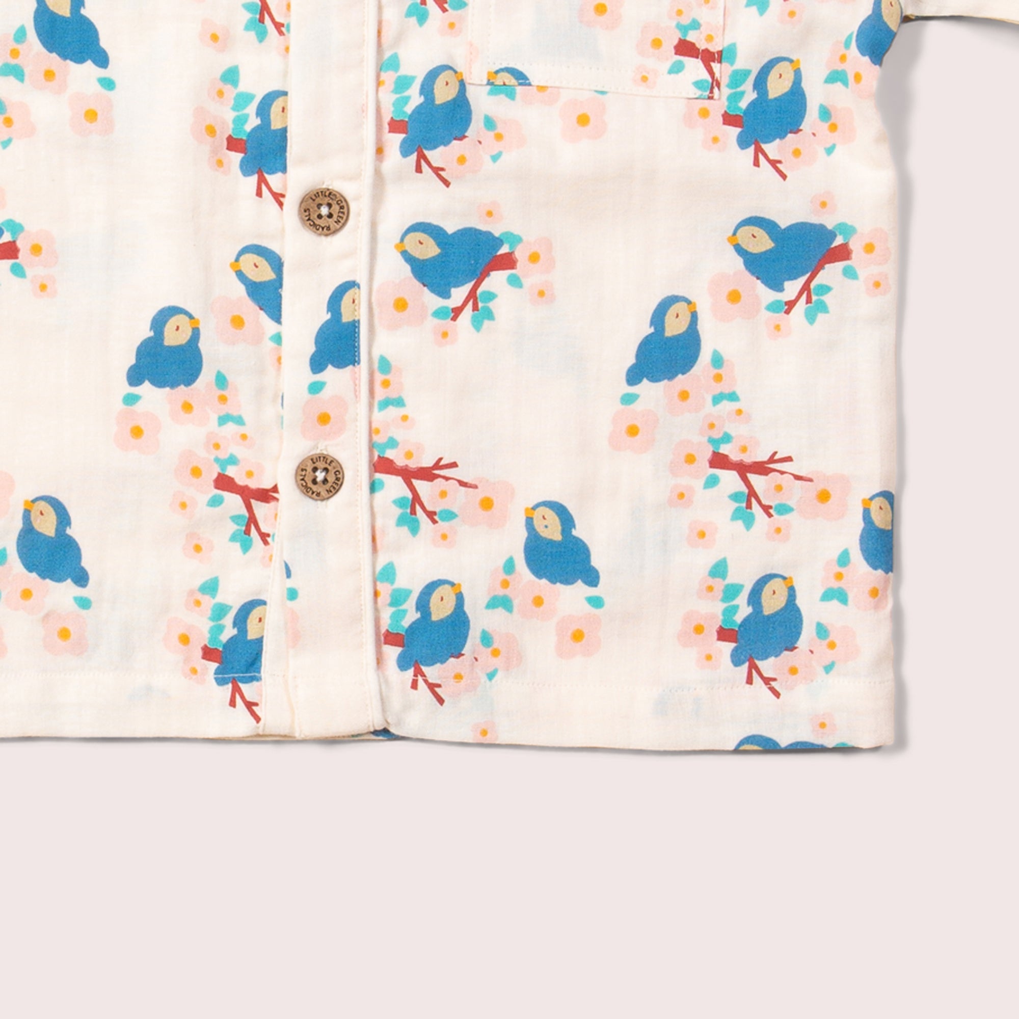 Bluebirds Button Through Pyjama Short Set NOT AVAILABLE for USA/AUS/CAN