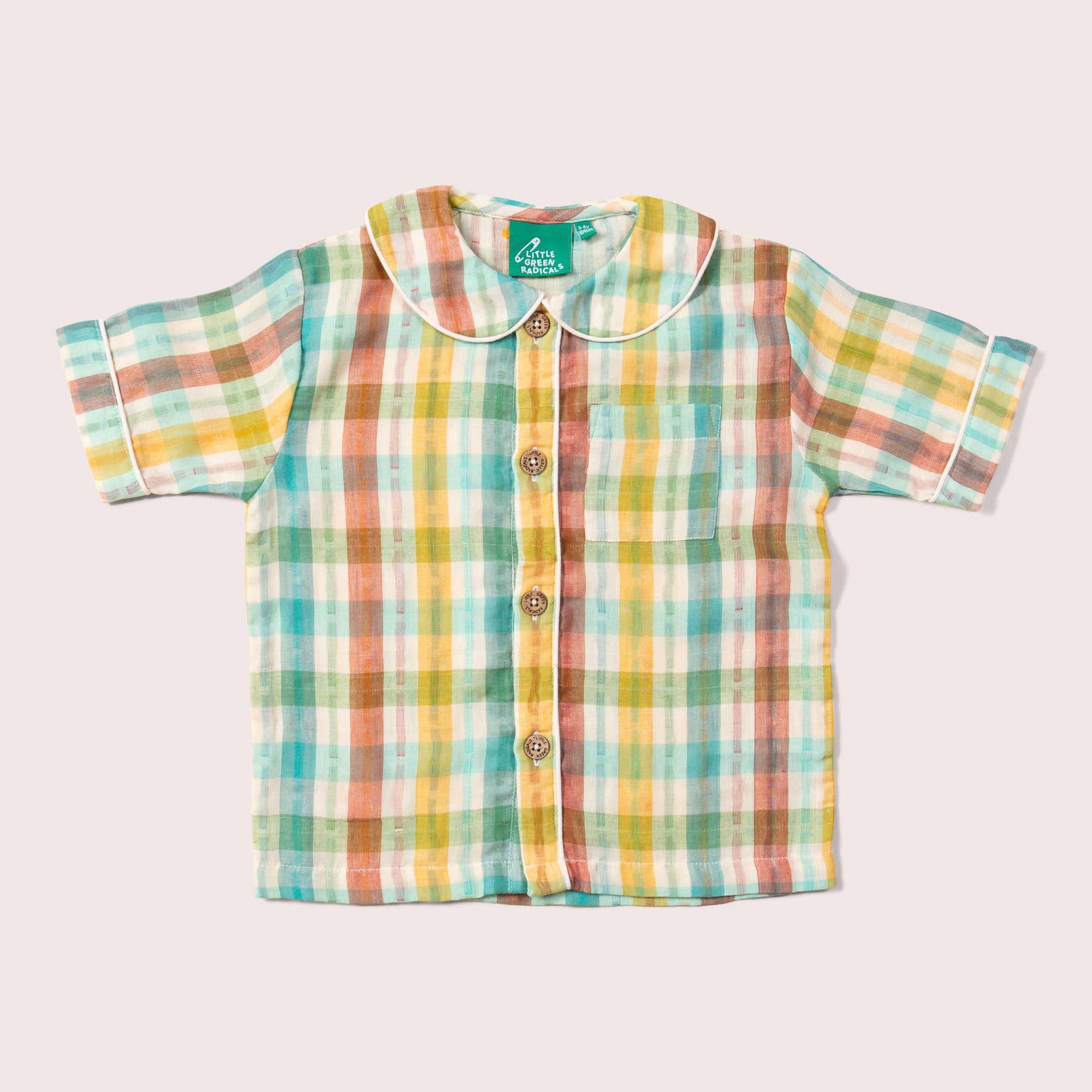 Rainbow Double Cloth Button Through Pyjama Short Set NOT AVAILABLE for USA/AUS/CAN