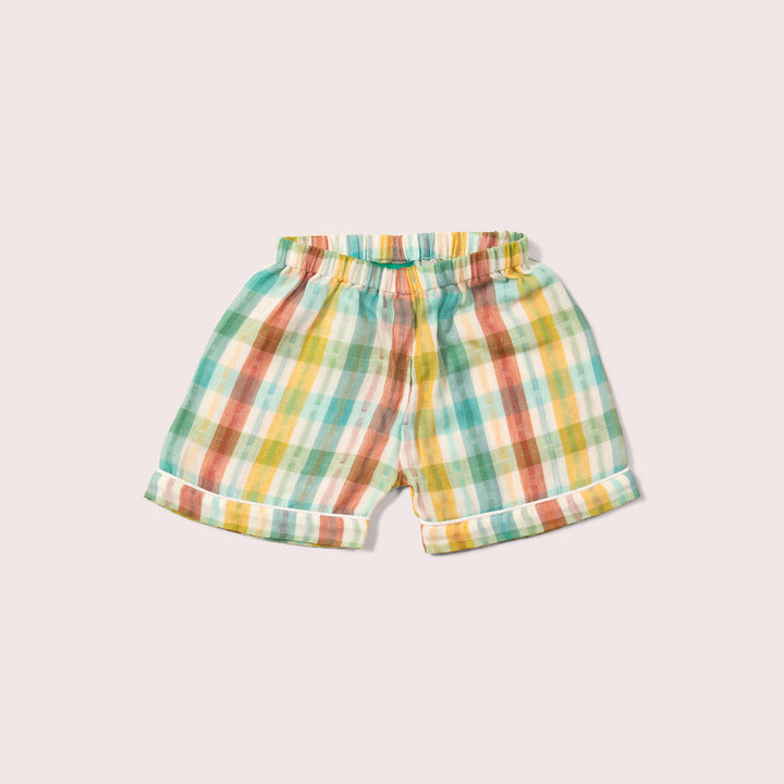 Rainbow Double Cloth Button Through Pyjama Short Set