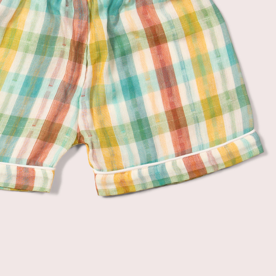 Rainbow Double Cloth Button Through Pyjama Short Set