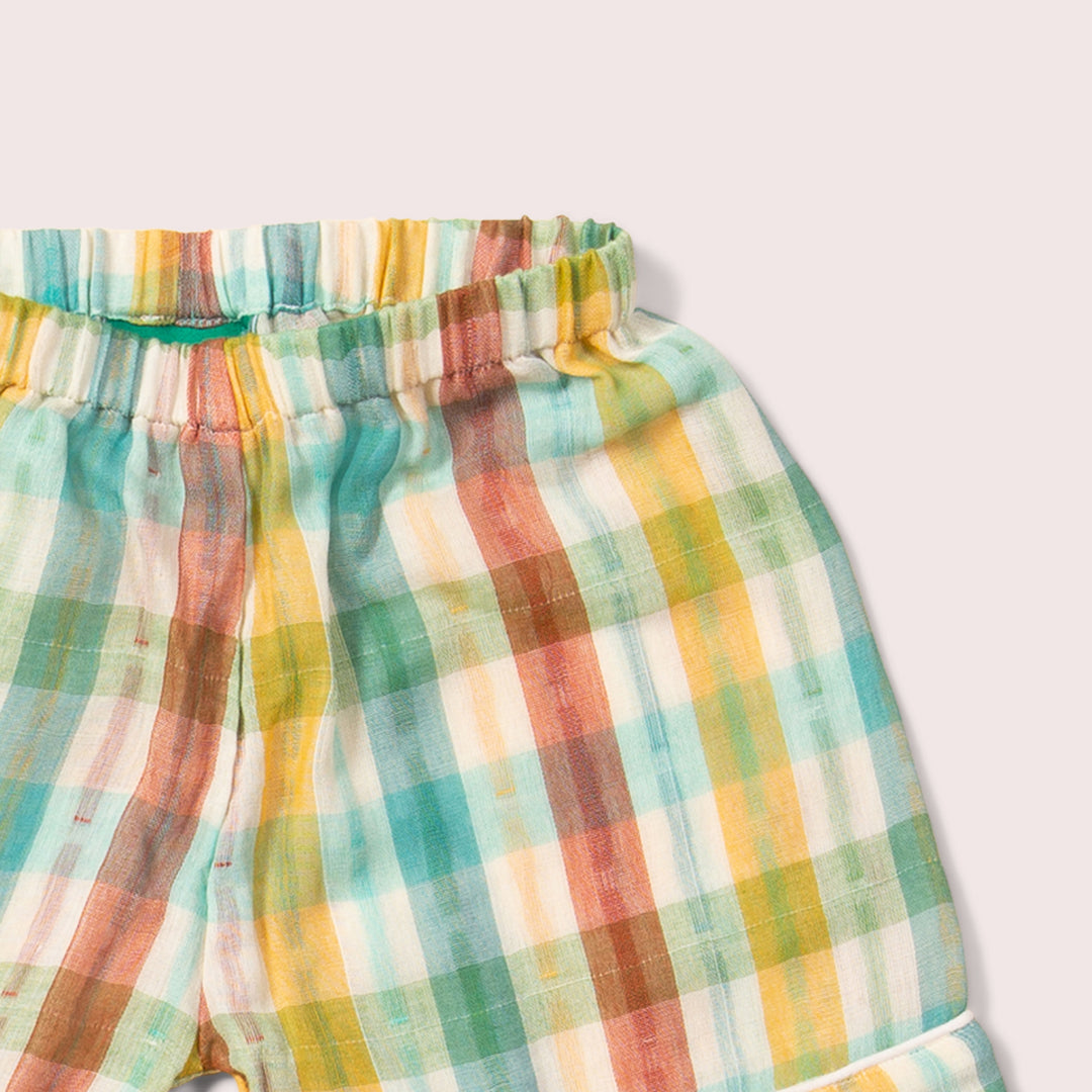 Rainbow Double Cloth Button Through Pyjama Short Set