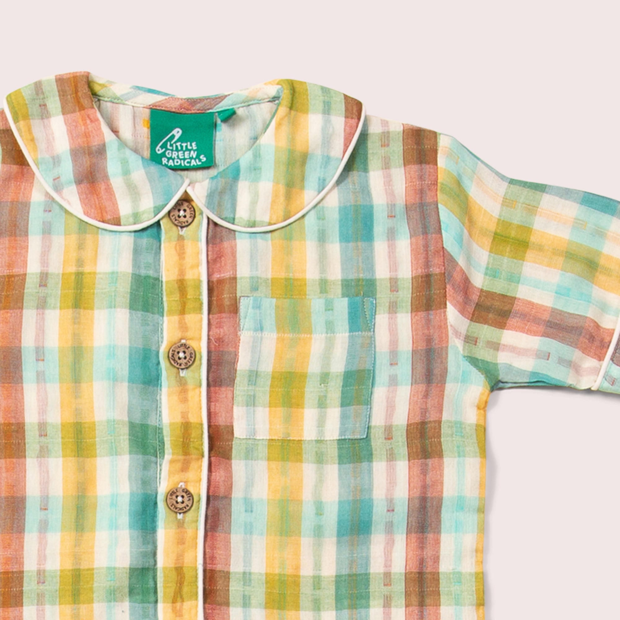Rainbow Double Cloth Button Through Pyjama Short Set NOT AVAILABLE for USA/AUS/CAN
