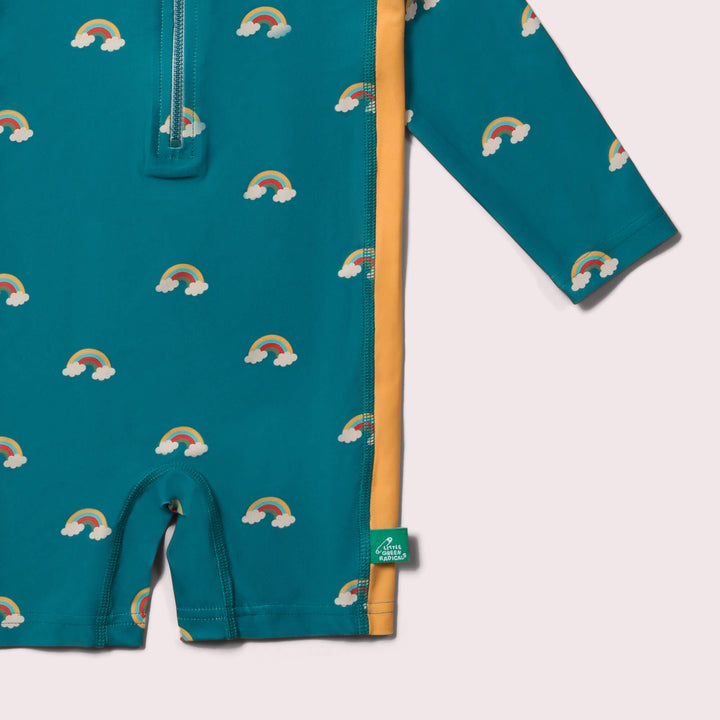 Teal Rainbows UPF 50 Recycled Sunsafe Sunsuit