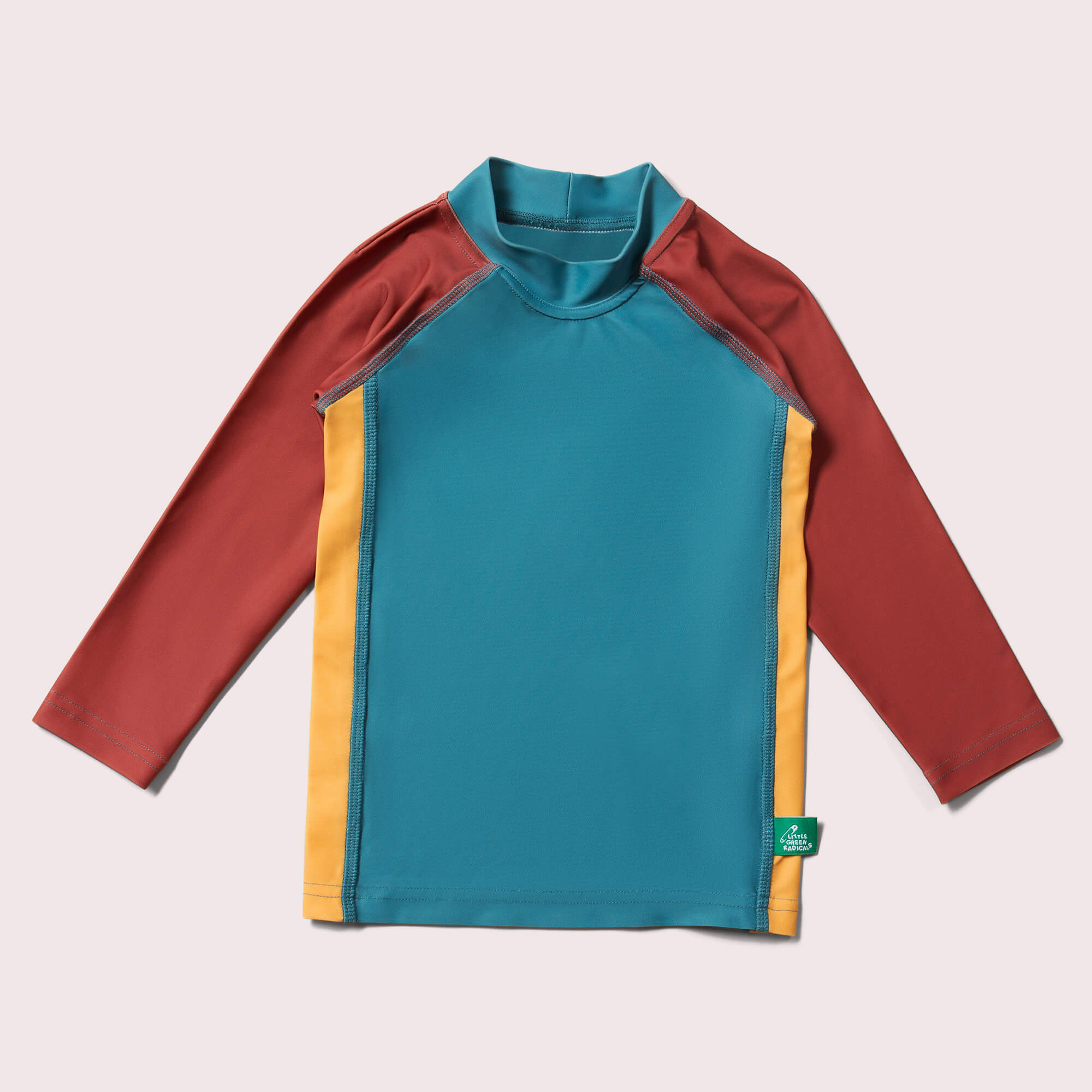 Teal Colour Block UPF 50 Sunsafe Long Sleeve Rash Vest