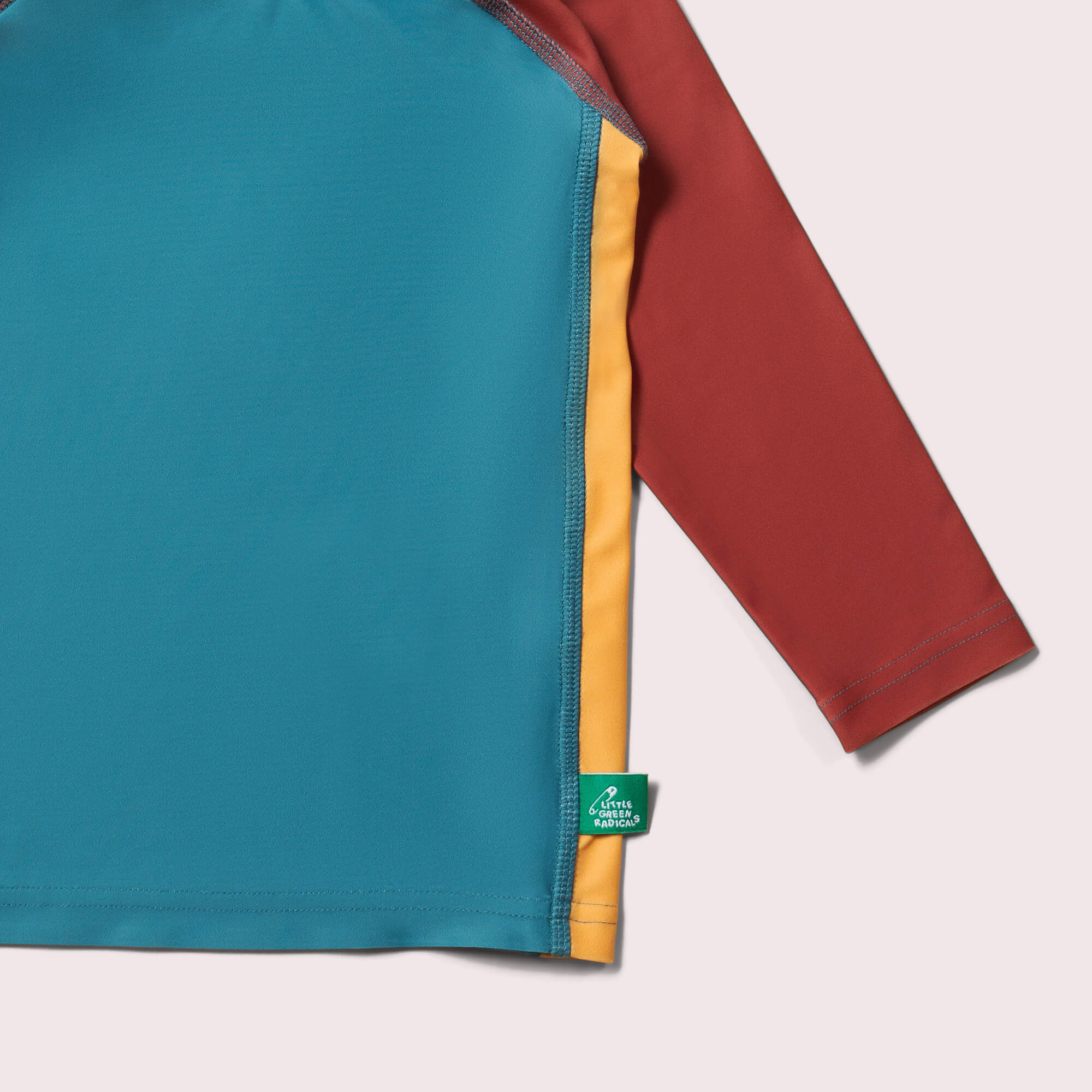 Teal Colour Block UPF 50 Sunsafe Long Sleeve Rash Vest