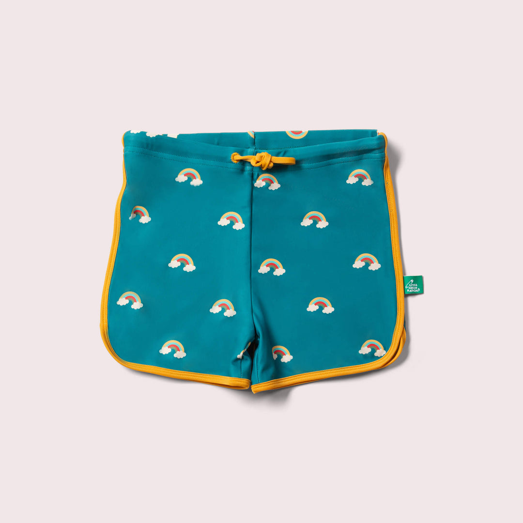 Teal Rainbows Recycled Swim Shorts