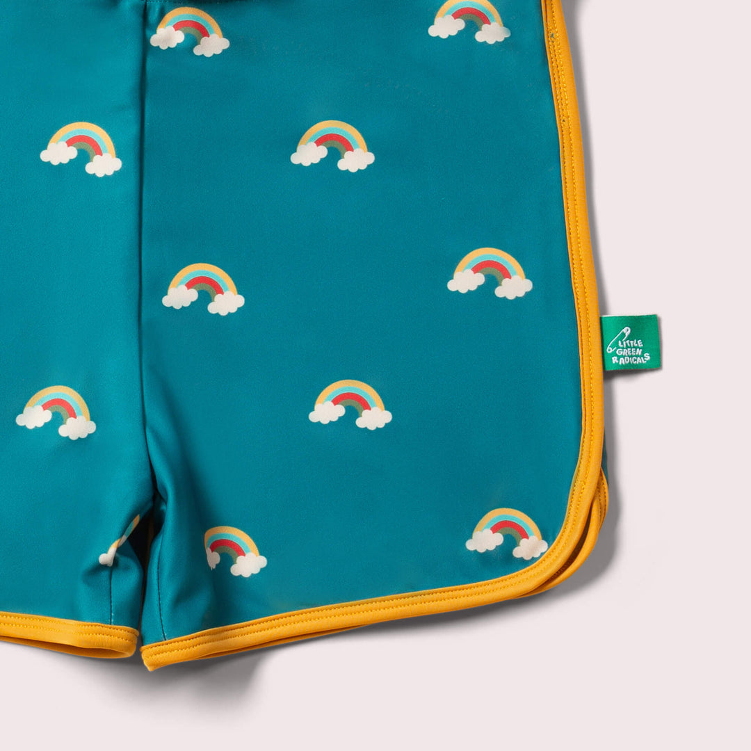 Teal Rainbows Recycled Swim Shorts