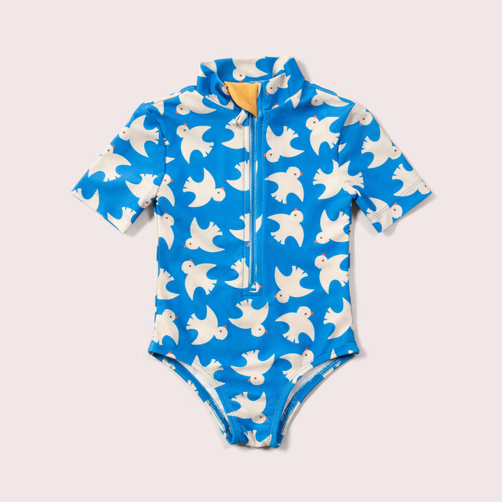 Diving And Splashing UPF 50 Recycled Short Sleeve Swimsuit