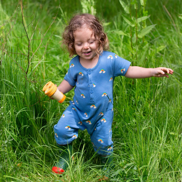 Blue Rainbows Organic Romper