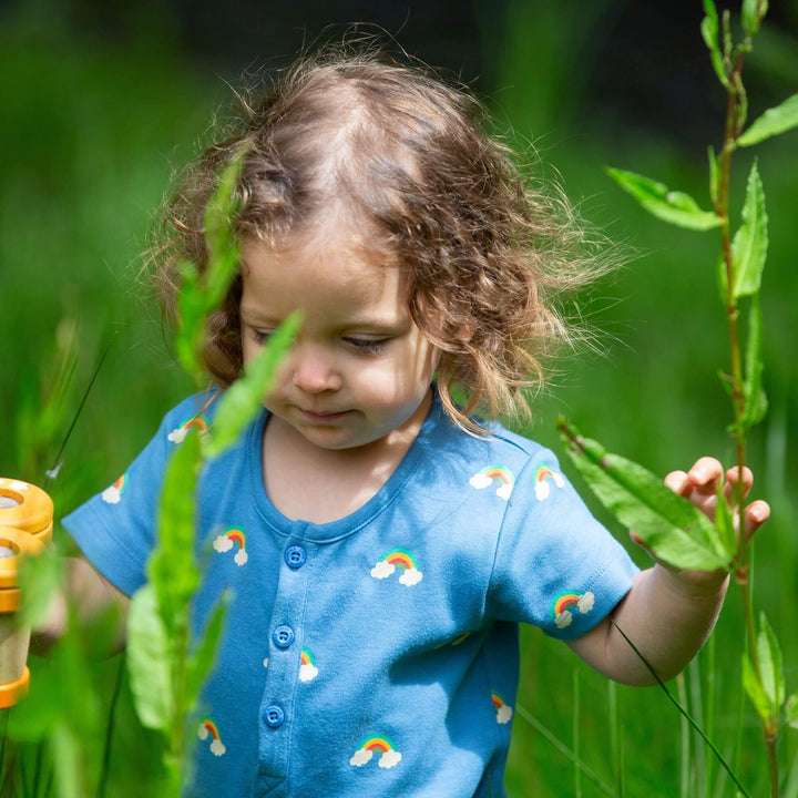 Blue Rainbows Organic Romper