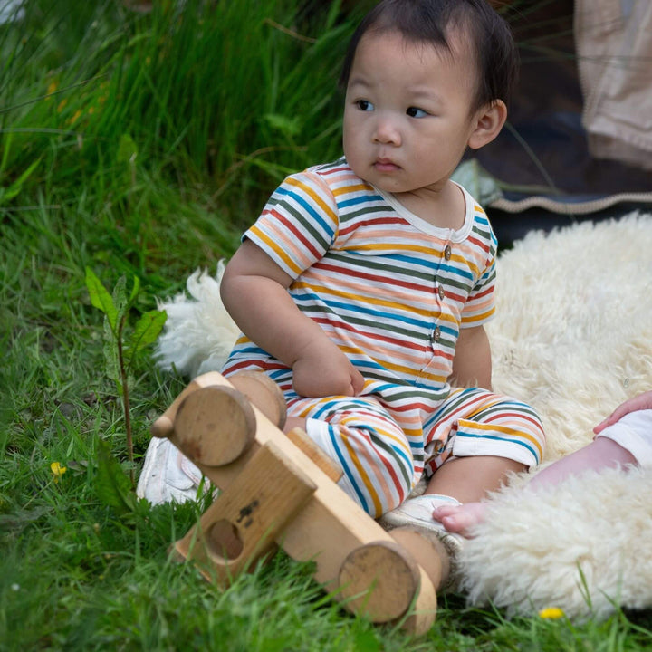 Cream Rainbow Organic Summer Romper